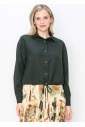 Hunter Green Button-Down Blouse