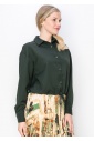 Hunter Green Button-Down Blouse