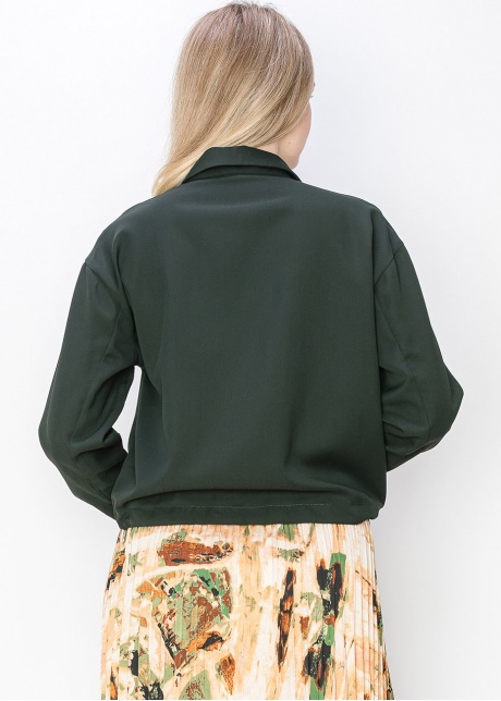 Hunter Green Button-Down Blouse