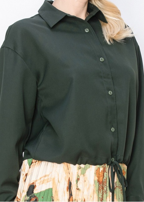 Hunter Green Button-Down Blouse