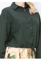 Hunter Green Button-Down Blouse