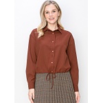 Rust-Colored Shirt with Drawstring