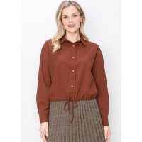 Rust-Colored Shirt with Drawstring