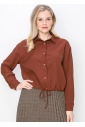 Rust-Colored Shirt with Drawstring