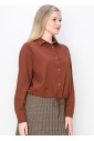 Rust-Colored Shirt with Drawstring