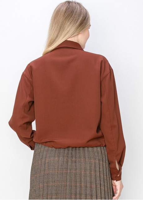 Rust-Colored Shirt with Drawstring
