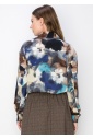 Blue Watercolor Floral Blouse