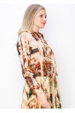 Rust and Beige Abstract Blouse