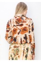 Rust and Beige Abstract Blouse