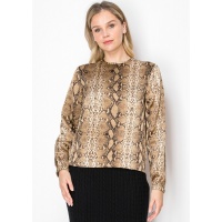 Snake Print Long-Sleeve Top