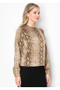 Snake Print Long-Sleeve Top