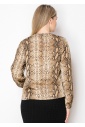 Snake Print Long-Sleeve Top