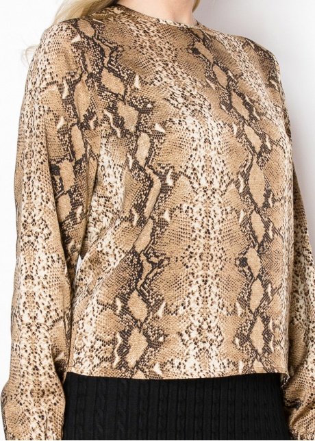 Snake Print Long-Sleeve Top