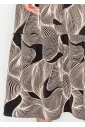 Graphic Wave Pattern Belted Midi Dress