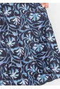 Blue Floral Midi Shirt Dress with Belted Waist