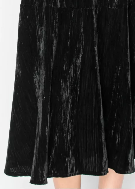 Black Velvet Collared Midi Dress