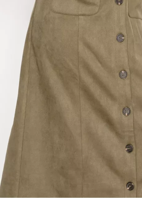 Olive Sleeveless Midi Dress with Pockets