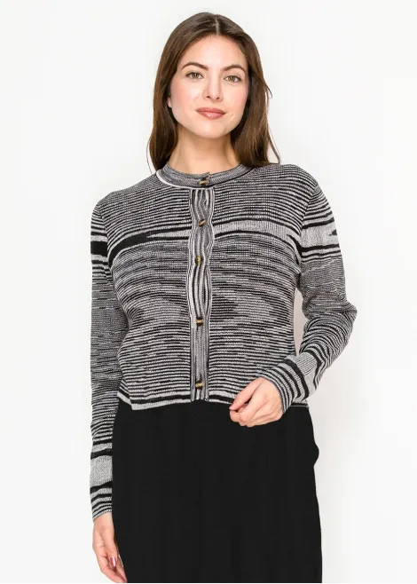Graphic Stripe Knit Cardigan