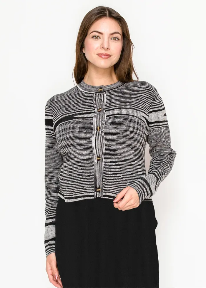Graphic Stripe Knit Cardigan