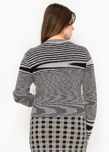 Graphic Stripe Knit Cardigan