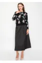 Black Floral Jacquard Knit Sweater