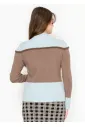 Mock Neck Colorblock Sweater – Blue & Mocha