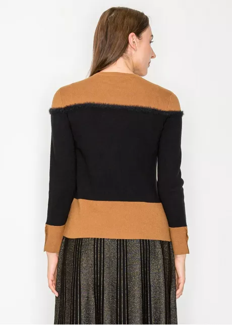 Modern Crewneck in Camel and Black