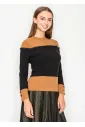Modern Crewneck in Camel and Black