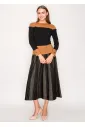 Modern Crewneck in Camel and Black