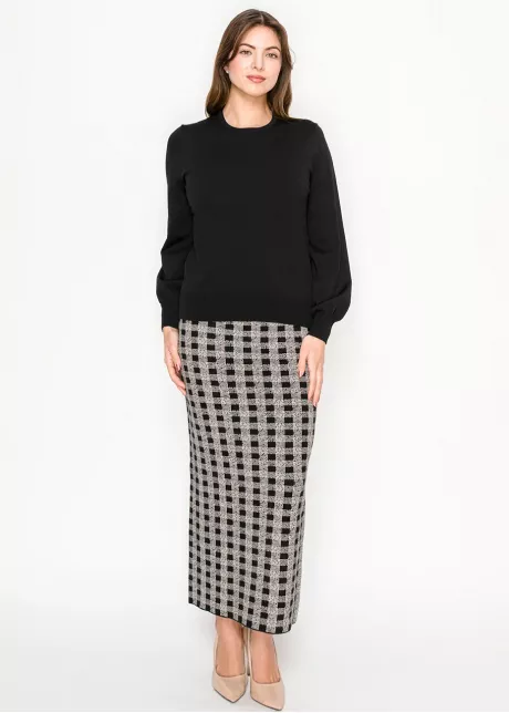 Everyday Black Crewneck Knit Sweater