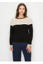 Black and Beige Colorblock Sweater