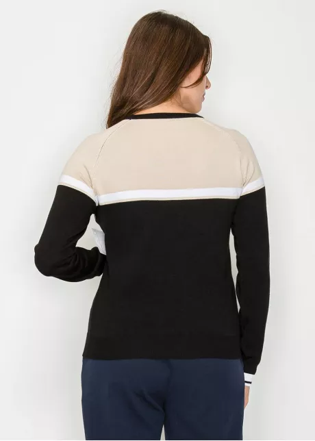 Black and Beige Colorblock Sweater