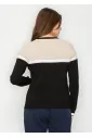 Black and Beige Colorblock Sweater