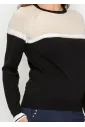Black and Beige Colorblock Sweater
