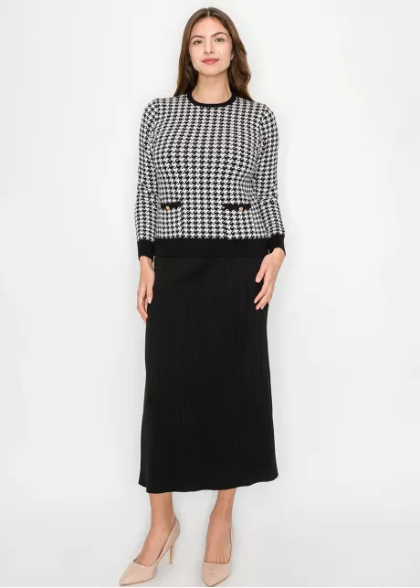 Black & White Houndstooth Sweater