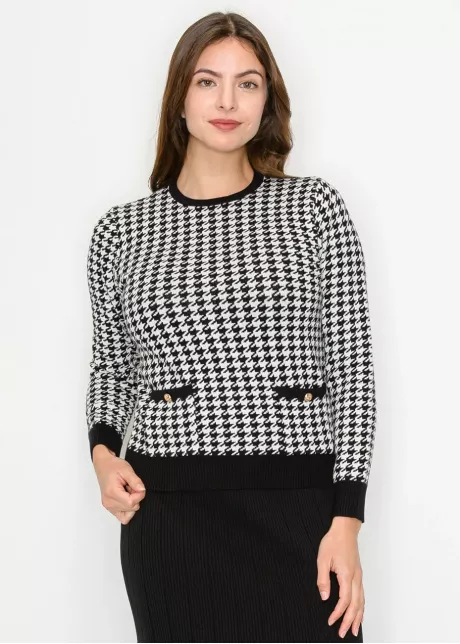 Black & White Houndstooth Sweater