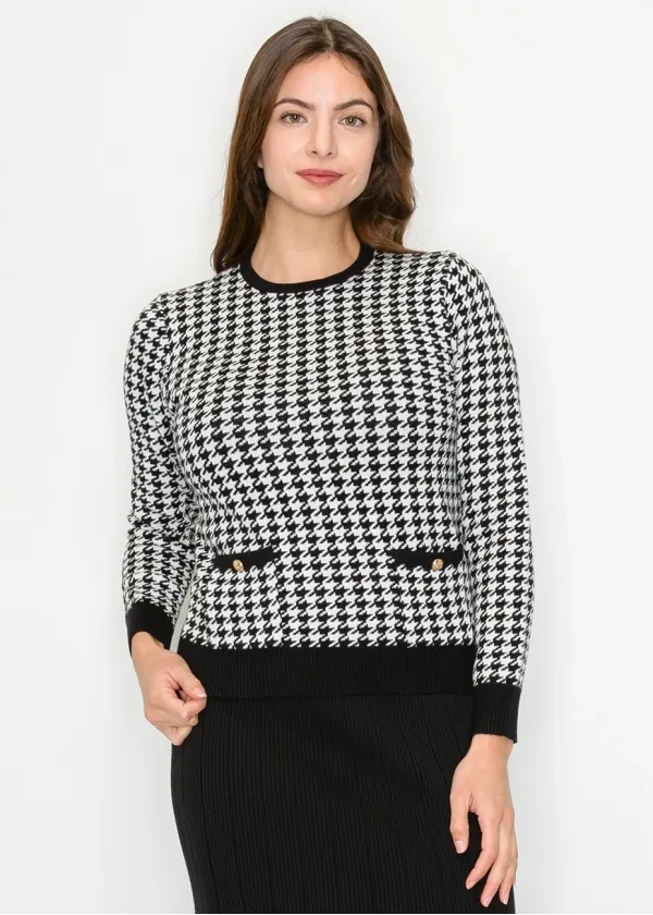 Black & White Houndstooth Sweater