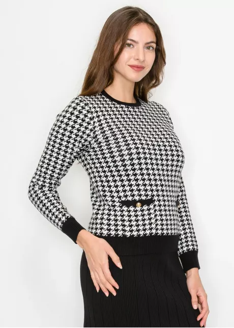 Black & White Houndstooth Sweater
