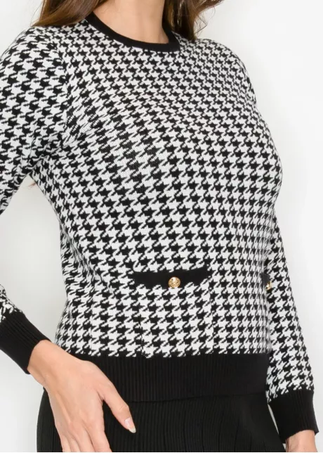Black & White Houndstooth Sweater