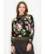 Watercolor Floral Knit Sweater – Olive Trim