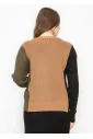 Colorblock Cardigan with Contrast Stitch Detail