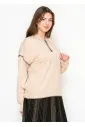 Oatmeal Hoodie with Black Stitch Detail