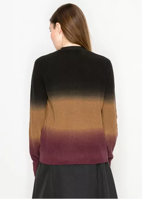Ombre Cardigan in Black, Camel, and Burgundy