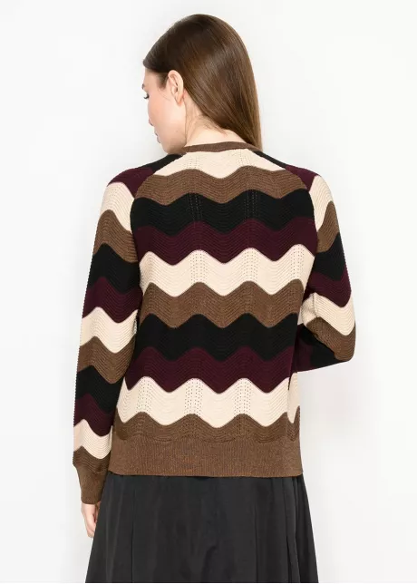 Brown and Burgundy Chevron Sweater