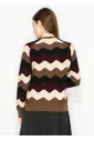 Brown and Burgundy Chevron Sweater