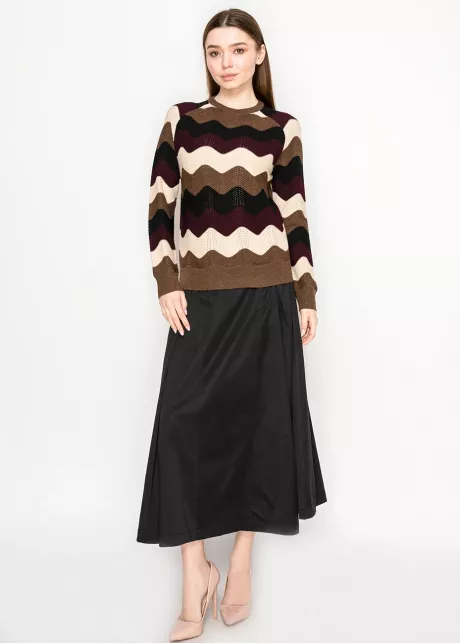Brown and Burgundy Chevron Sweater