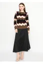 Brown and Burgundy Chevron Sweater