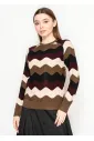 Brown and Burgundy Chevron Sweater