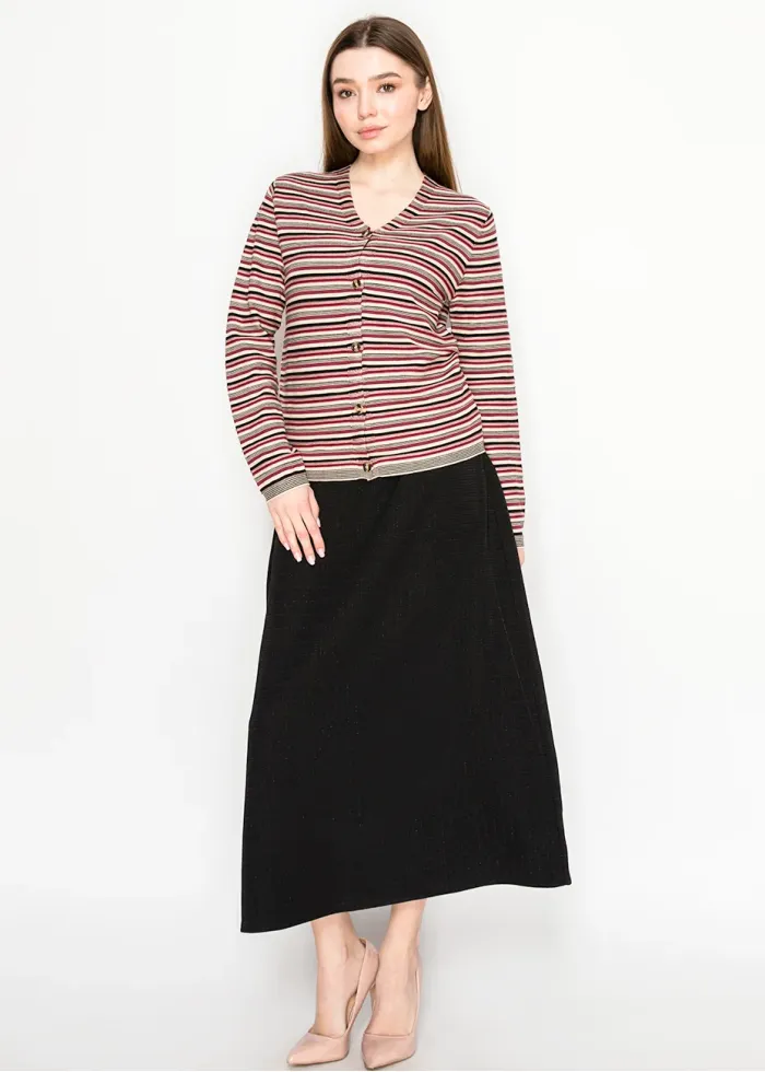 Multicolor Stripe Knit Cardigan