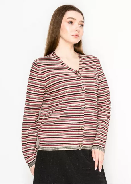 Multicolor Stripe Knit Cardigan